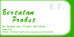 bertalan probst business card